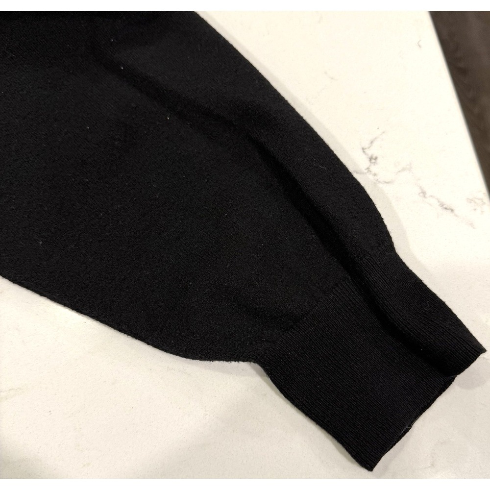 A New Day Sweater Size Medium Black V Neck Knit Top Fine Gauge Pullover - Picture 4 of 6